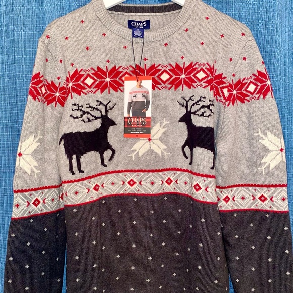Chaps Men's Crewneck Family Holiday Christmas Sweater - Picture 2 of 7